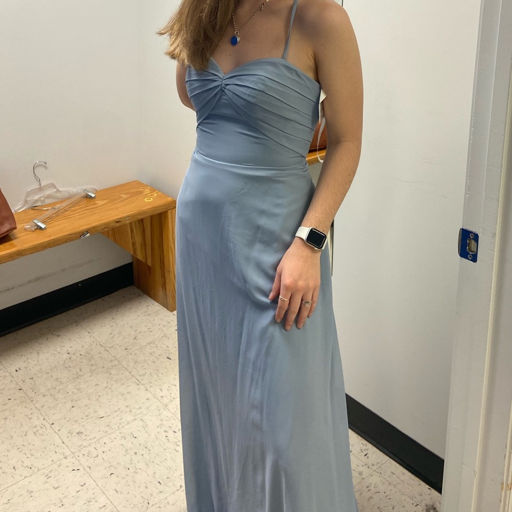 Azazie Dusty Blue Bridesmaid dress!
